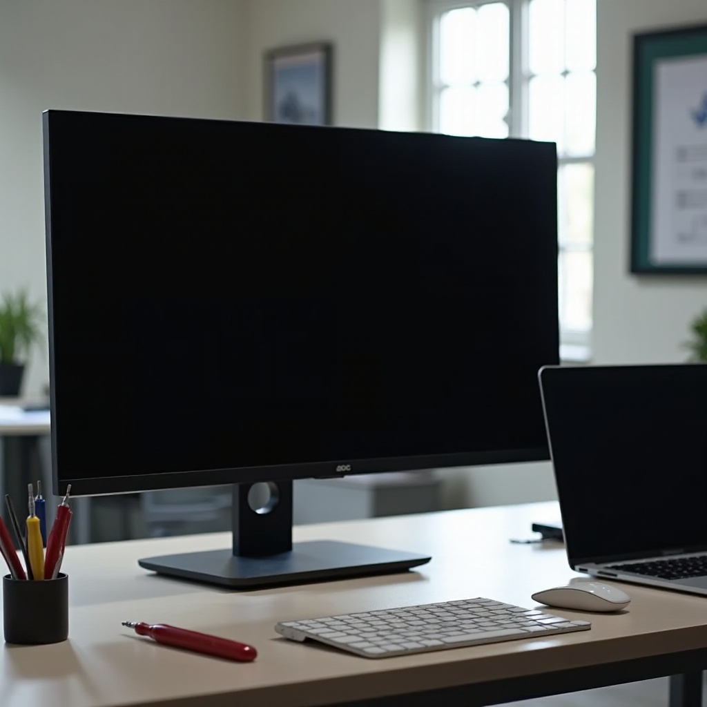 czarny ekran monitora aoc