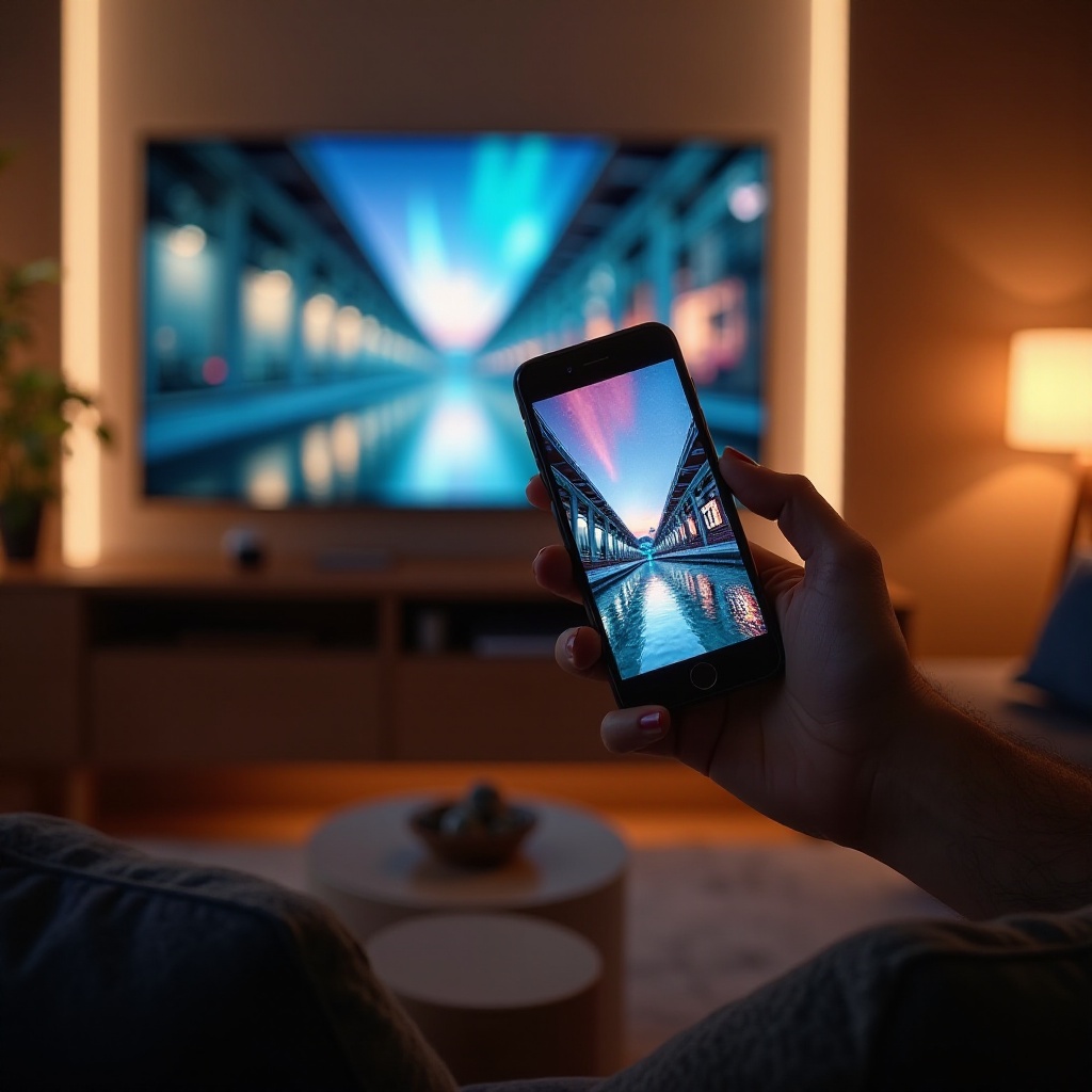 configurando el televisor inteligente Samsung para mostrar imágenes desde el iPhone