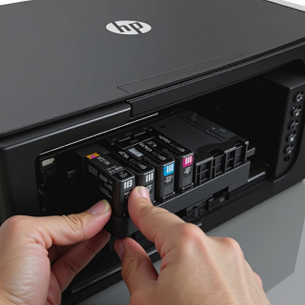 cómo poner cartuchos de tinta en una impresora hp