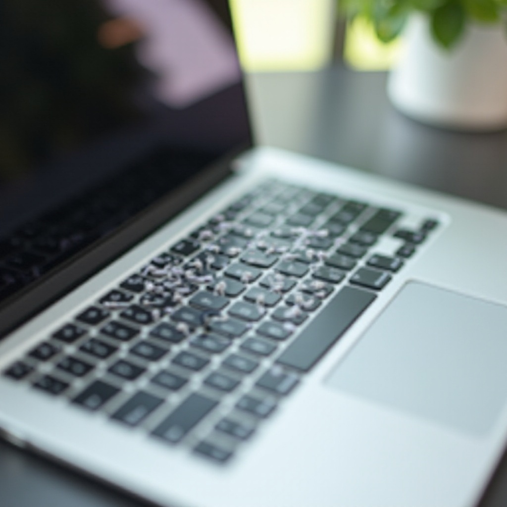 serangga putih kecil di laptop